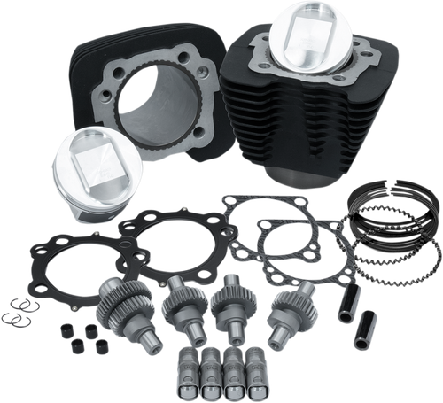 S&S CYCLE - 910-0701 - Hooligan Kit - 1200 cc to 1250 cc - Wrinkle Black - Sportster