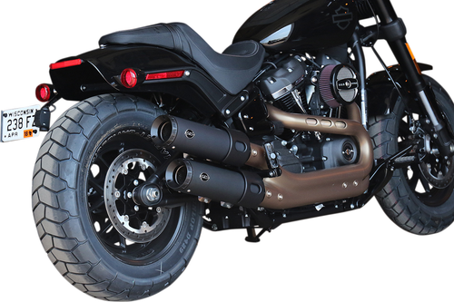 S&S CYCLE - 550-0734 - Grand National Slip-On Mufflers - Guardian Black - FXFB