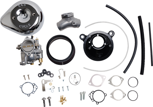 S&S CYCLE - 110-0149 - Super E Carburetor with Stealth Air Cleaner Kit - Chrome - Twin Cam