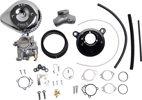 S&S CYCLE - 110-0150 - Super G Carburetor with Stealth Air Cleaner Kit - Chrome - Twin Cam