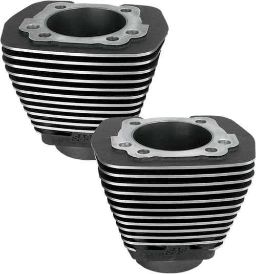 S&S CYCLE - 91-7710 - Cylinder - 3.500” - Wrinkle Black with Highlighted Fins - Evolution Big Twin