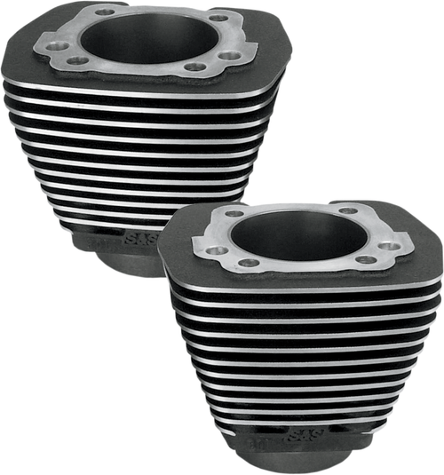 S&S CYCLE - 91-7710 - Cylinder - 3.500” - Wrinkle Black with Highlighted Fins - Evolution Big Twin