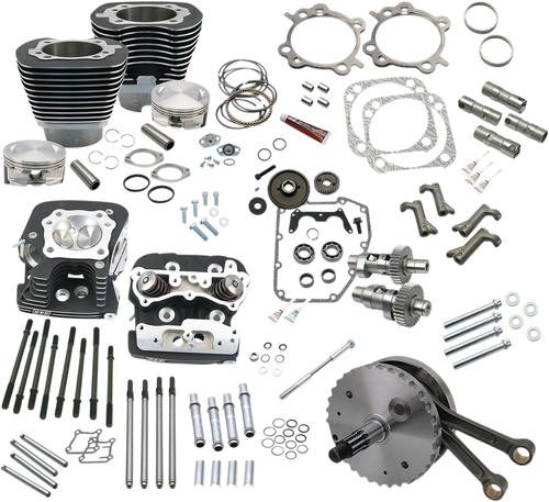 S&S CYCLE - 900-0564 - 124” Hot Set Up - Big Bore/Stroker - Wrinkle Black - 88A Twin Cam