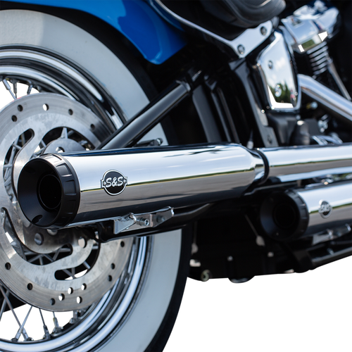 S&S CYCLE - 550-0757B - Grand National Slip-On Mufflers - Chrome