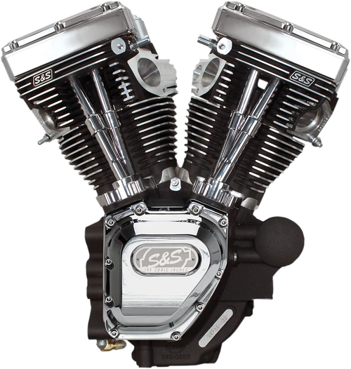 S&S CYCLE - 310-0883A - T143 Long Block Engine - Wrinkle Black and Chrome - Dyna