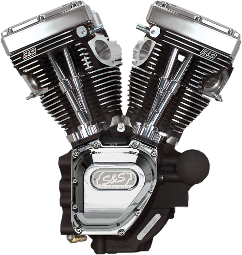 S&S CYCLE - 310-0548A - T143 Long Block Engine - Wrinkle Black and Chrome - Touring