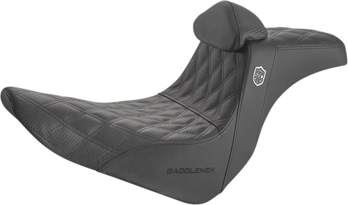 SADDLEMEN - SC81829DB0 - Pro Series SDC Performance Seat - w/ Backrest - Lattice Stitch/Lumbar Gripper - FL/FX '18-'24