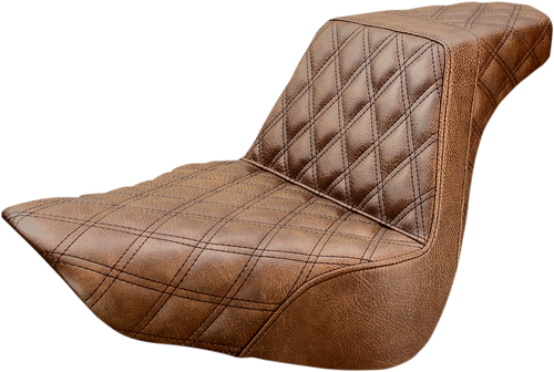 SADDLEMEN - 818-27-175BR - Step-Up Seat - Full Lattice Stitch - Brown - FL/FX '18-'24