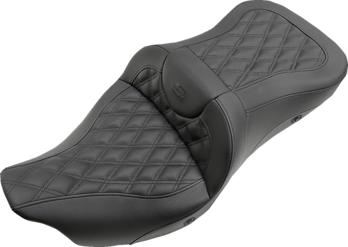 SADDLEMEN - 808-07B-184HCT - Extended Reach Roadsofa Seat - Lattice Stitched - without Backrest - Heated - FL '08-'24