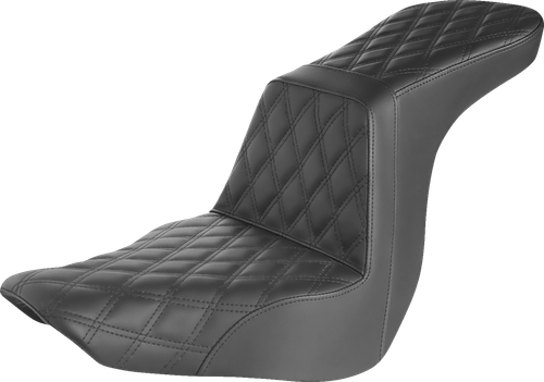SADDLEMEN - 818-29-195 - Step-Up Seat - Full Lattice Stitch - Black