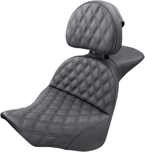 SADDLEMEN - 818-27-030LS - Explorer Seat - Lattice Stitched - Backrest - FL/FX '18-'24