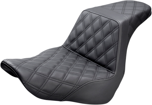 SADDLEMEN - 818-29-175 - Step-Up Seat - Full Lattice Stitch - Black