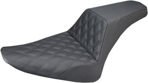 SADDLEMEN - 812-26-172 - Step-Up Seat - Front Lattice Stitch - Black - FLS