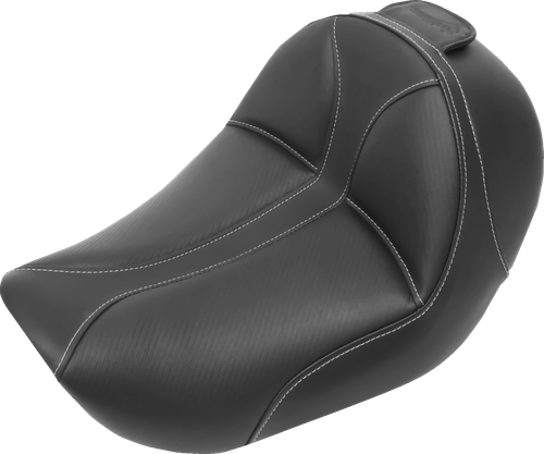 SADDLEMEN - 806-04-0042 - Dominator Solo Seat - w/o Backrest - Black w/ Gray Stitching - FL/FX '06-'17