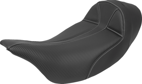 SADDLEMEN - 808-07B-0042EXT - Dominator Solo Seat - Extended Reach - w/o Backrest - Black w/ Gray Stitching - FL '08-'24