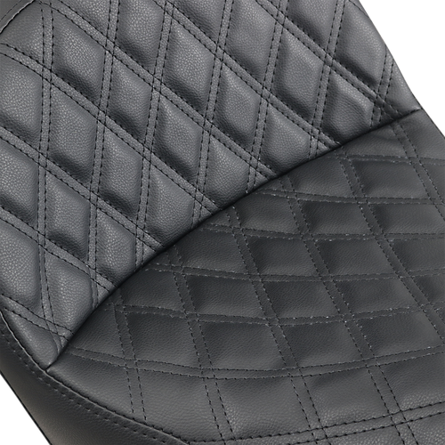SADDLEMEN - 806-04-030LS - Explorer Seat - With Backrest - Lattice Stitched - Black - FXD