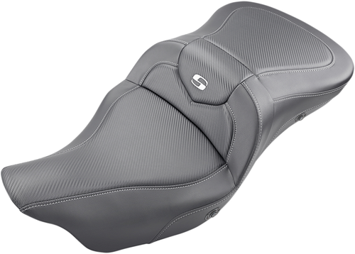 SADDLEMEN - 808-07B-186HCT - Extended Reach Roadsofa Seat - Carbon Fiber - without Backrest - Heated - FL '08-'24