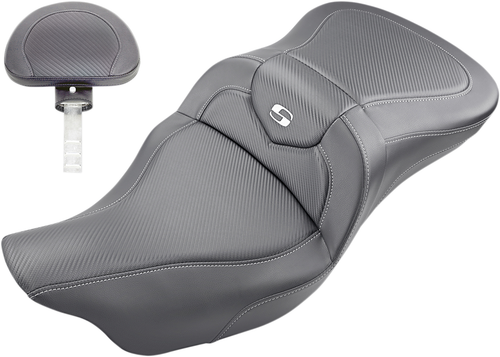 SADDLEMEN - 808-07B-186BR - Extended Reach Roadsofa Seat - Carbon Fiber - Backrest - FL '08-'24