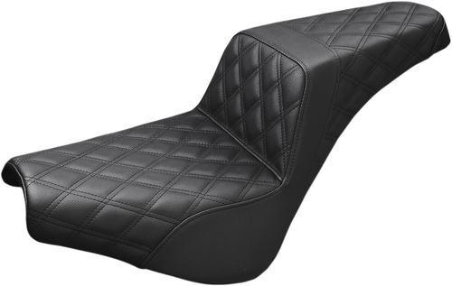 SADDLEMEN - 818-30-175 - Step-Up Seat - Full Lattice Stitch - Black - FX '18-'24