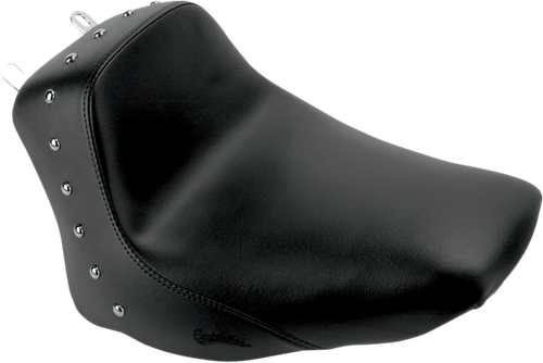 SADDLEMEN - 806-15-0011 - Heels Down Solo Seat - Without Backrest - Studded - Black - FLSTC