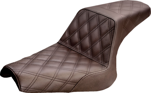 SADDLEMEN - Y13-16-175BR - Step-Up Seat - Full Lattice Stitch - Brown - Bolt '13-'24