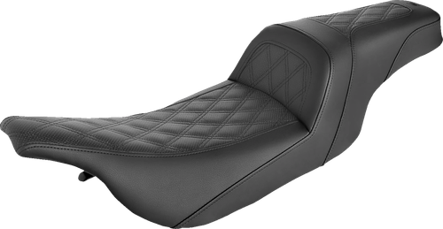 SADDLEMEN - 897-07-162 - Slim Seat - Black - Lattice Stitch - '99-'07 FLHT/FLTR