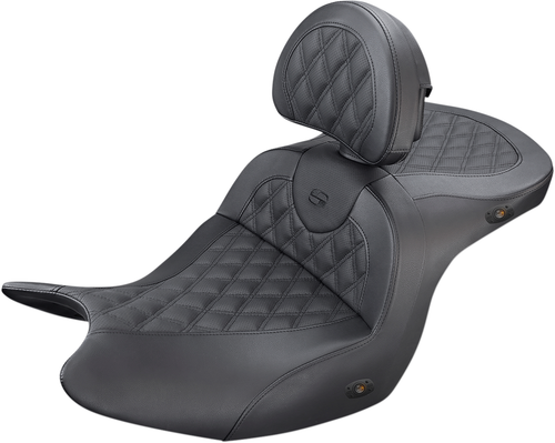 SADDLEMEN - H18-07-182BRHCT - Heated Roadsofa Seat - Lattice Stitch - w/ Backrest - GL