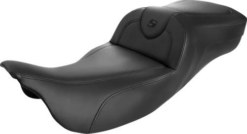 SADDLEMEN - 808-07B-188 - Roadsofa Extended Reach Seat - Black/Black Stitching - w/o Backrest - FL '08-'24