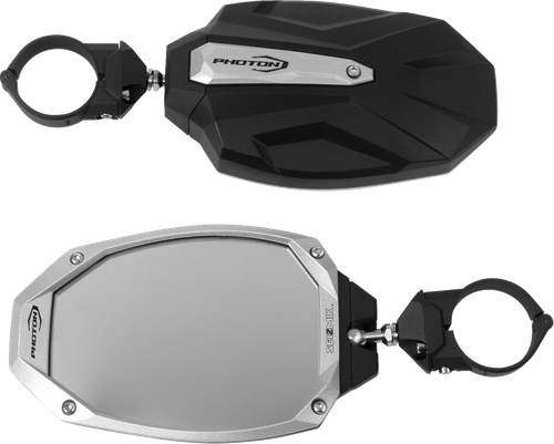 SEIZMIK - 56-18108 - Mirrors - Photon - Side View - Oval - Black/Silver - 1.875”/2” ROPS - Pair