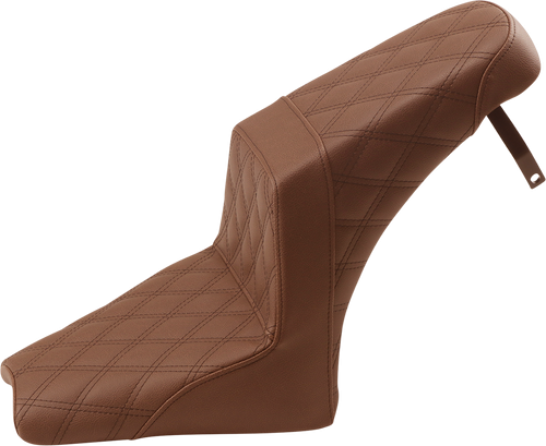 SADDLEMEN - I18-33-175BR - Step-Up Seat - Full Lattice Stitch - Brown - Scout Bobber