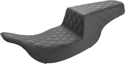 SADDLEMEN - 897-07-175 - Step-Up Seat - Full Lattice Stitch - Black