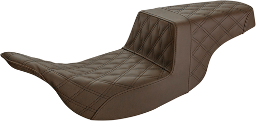 SADDLEMEN - 897-07-175BR - Step-Up Seat - Full Lattice Stitch - Brown