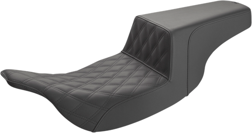 SADDLEMEN - 897-07-172 - Step-Up Seat - Front Lattice Stitch - Black
