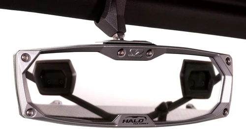 SEIZMIK - 56-18025 - Mirror - Halo R - Rear View - Rectangle - Silver - 1.875”/2” ROPS - Honda/Kawasaki