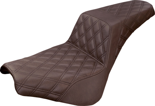 SADDLEMEN - 818-30-175BR - Step-Up Seat - Full Lattice Stitch - Brown