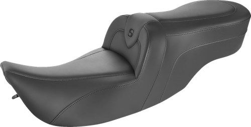 SADDLEMEN - 897-07-187 - RoadSofa Seat - without Backrest - Black w/ Black Stitching - FLH/FLT '97-'07