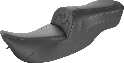SADDLEMEN - 897-07-187 - RoadSofa Seat - without Backrest - Black w/ Black Stitching - FLH/FLT '97-'07