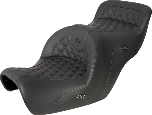 SADDLEMEN - H88-07-182HCT - RoadSofa Seat - without Backrest - Full Lattice Stitch - Black - Heated - GL1500 '88-'00