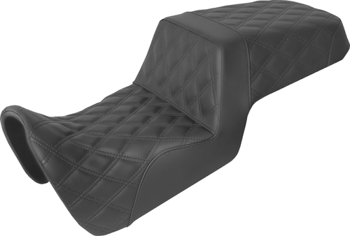 SADDLEMEN - 821-34-175 - Step-Up Seat - Full Lattice Stitch - Black - Pan America '21-'24
