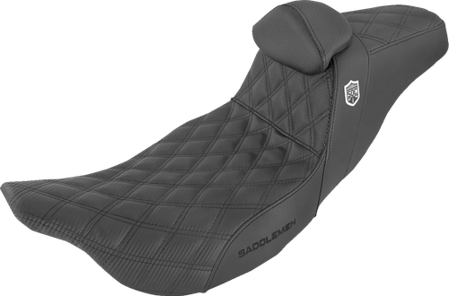 SADDLEMEN - SC80807DBRT - Pro Series SDC Performance Seat - w/ Backrest - Lattice Stitch/Lumbar Gripper - FL '08-'23