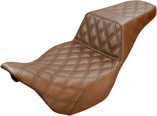 SADDLEMEN - 808-07B-175BR - Step-Up Seat - Full Lattice Stitch - Brown - FL '08-'24