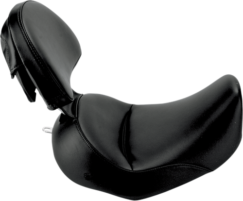 SADDLEMEN - 806-15-0041 - Heels Down Solo Seat - With Backrest - Plain - Black - FLSTC