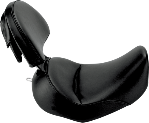 SADDLEMEN - 806-15-0041 - Heels Down Solo Seat - With Backrest - Plain - Black - FLSTC