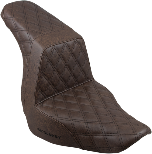SADDLEMEN - 818-29-175BR - Step-Up Seat - Full Lattice Stitch - Brown