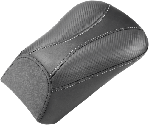 SADDLEMEN - 800-01-0162 - Dominator Pillion Pad - Standard Reach - Black w/ Gray Stitching - FL/FX '00-'06