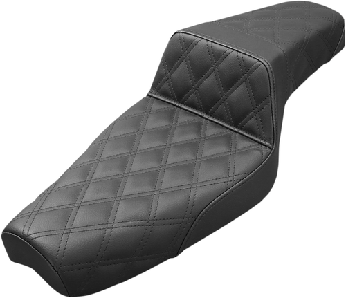 SADDLEMEN - 879-03-175 - Step-Up Seat - Full Lattice Stitch - Black - XL