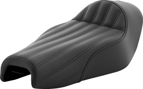 SADDLEMEN - 807-03-0023 - Knuckle Solo Seat - Ribbed - Black - XL '04-'20