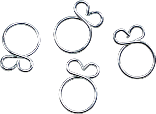 ALL BALLS - FS00041 - Refill Clamp Kit - Fuel Line/Wire - Flat Ear - Silver - 9.7 mm - 4 Pack