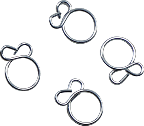 ALL BALLS - FS00058 - Refill Clamp Kit - Fuel Line/Wire - Flat Ear - Silver - 7.6 mm - 4 Pack
