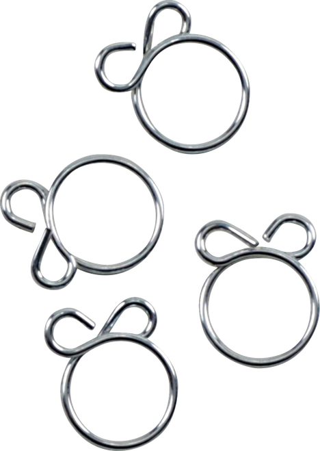 ALL BALLS - FS00061 - Refill Clamp Kit - Fuel Line/Wire - Flat Ear - Silver - 12.5 mm - 4 Pack